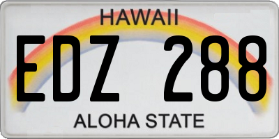 HI license plate EDZ288