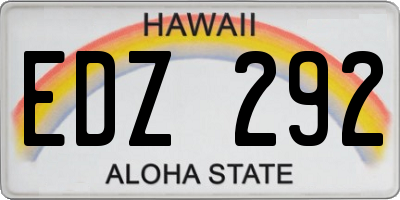 HI license plate EDZ292