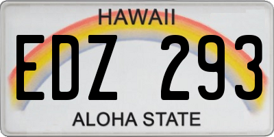 HI license plate EDZ293