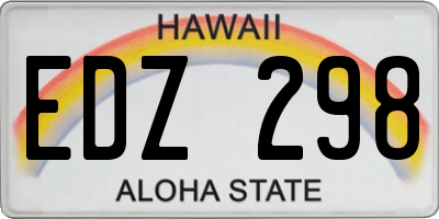 HI license plate EDZ298
