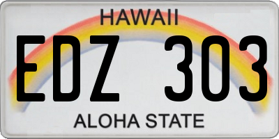 HI license plate EDZ303