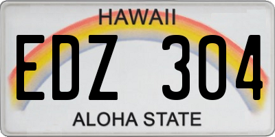 HI license plate EDZ304