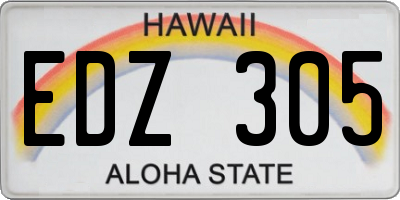 HI license plate EDZ305