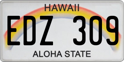HI license plate EDZ309
