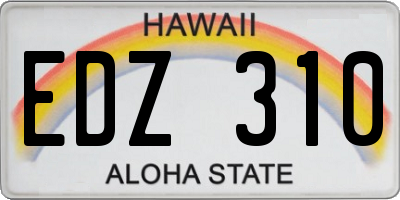 HI license plate EDZ310