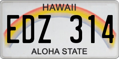 HI license plate EDZ314
