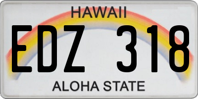 HI license plate EDZ318