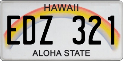HI license plate EDZ321