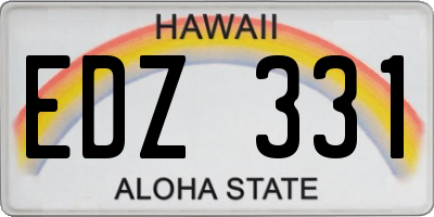 HI license plate EDZ331