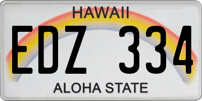 HI license plate EDZ334