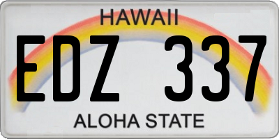 HI license plate EDZ337