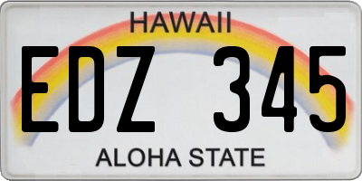 HI license plate EDZ345