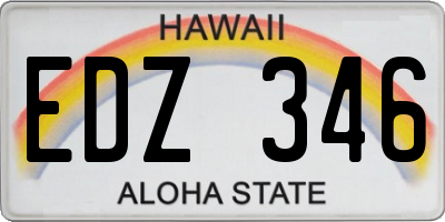 HI license plate EDZ346