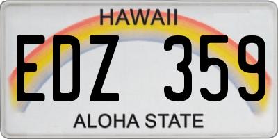 HI license plate EDZ359