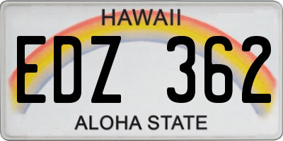 HI license plate EDZ362