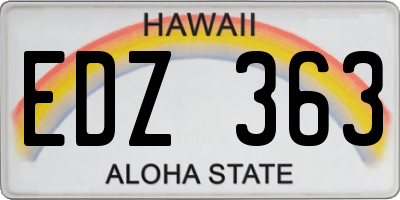 HI license plate EDZ363