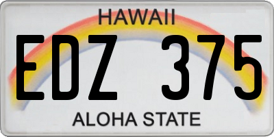HI license plate EDZ375