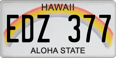 HI license plate EDZ377