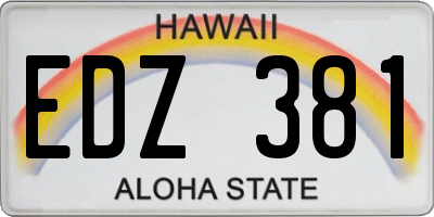 HI license plate EDZ381