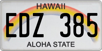 HI license plate EDZ385