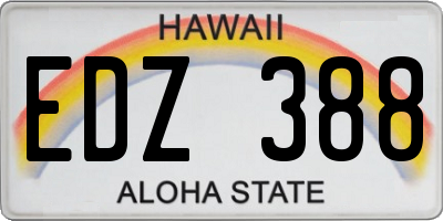 HI license plate EDZ388