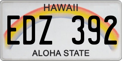 HI license plate EDZ392