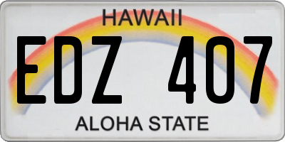 HI license plate EDZ407