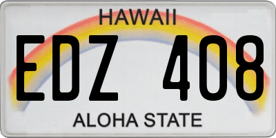 HI license plate EDZ408