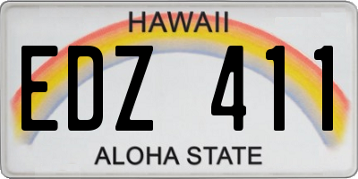 HI license plate EDZ411