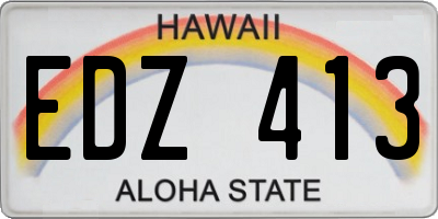 HI license plate EDZ413