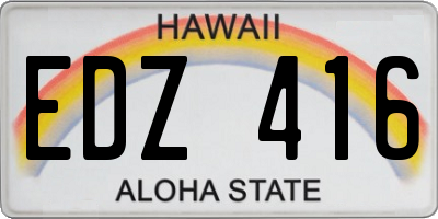 HI license plate EDZ416