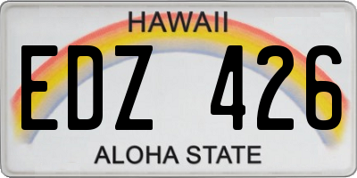 HI license plate EDZ426