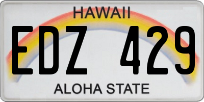 HI license plate EDZ429