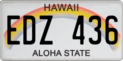 HI license plate EDZ436
