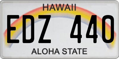 HI license plate EDZ440