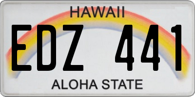 HI license plate EDZ441