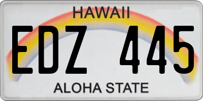 HI license plate EDZ445
