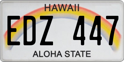 HI license plate EDZ447