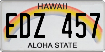 HI license plate EDZ457