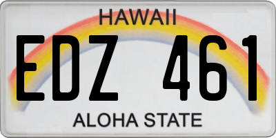 HI license plate EDZ461