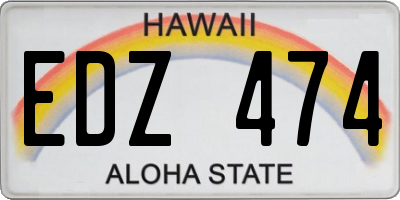 HI license plate EDZ474