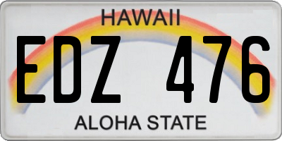 HI license plate EDZ476