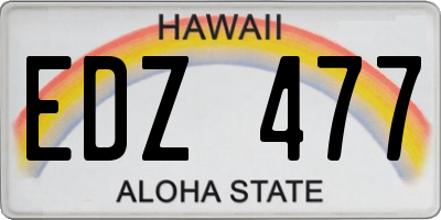 HI license plate EDZ477