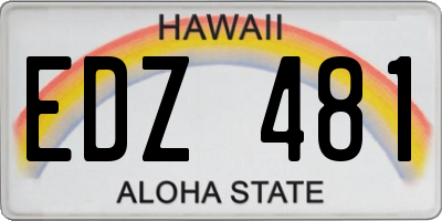 HI license plate EDZ481
