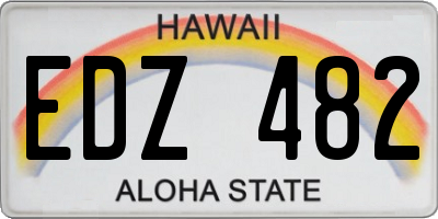 HI license plate EDZ482