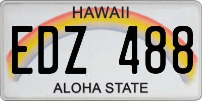 HI license plate EDZ488