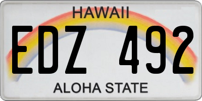 HI license plate EDZ492
