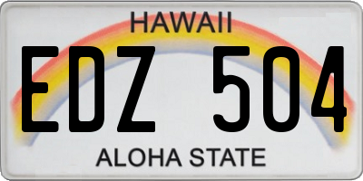 HI license plate EDZ504