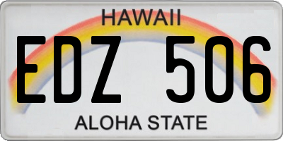 HI license plate EDZ506