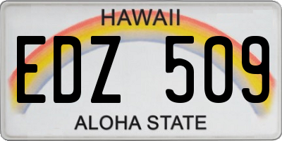 HI license plate EDZ509